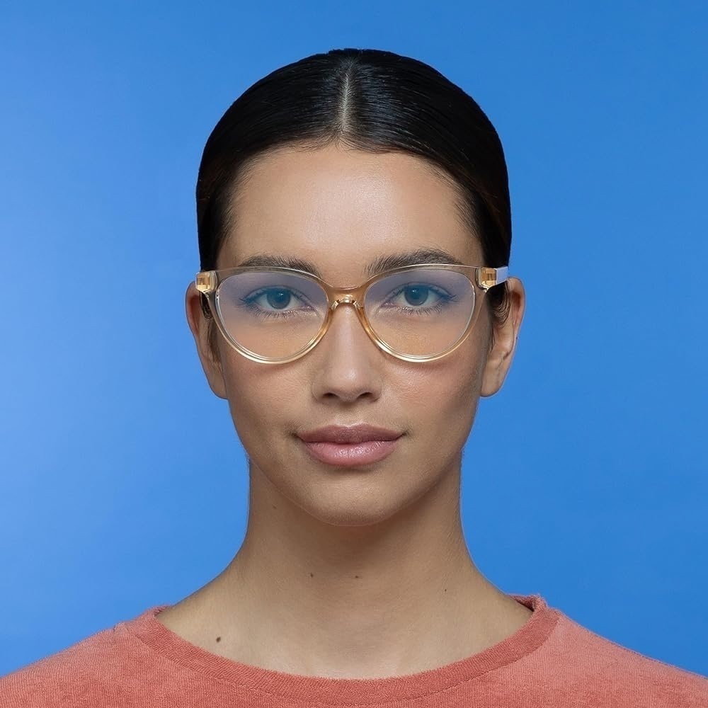 NWT The Book Club Al the Chemist Blue Light Glasses Sand Round Frames